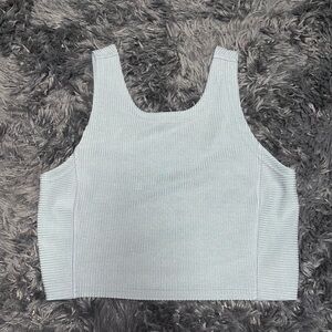 Lululemon Softstreme Light Gray Ribbed Tank Top
